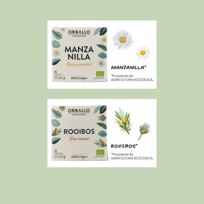 Manzanilla y rooibos
