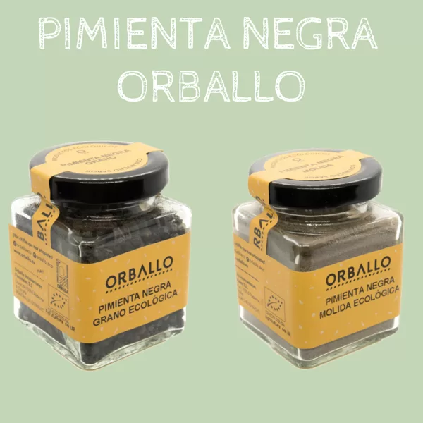 Pimienta negra en grano y molida